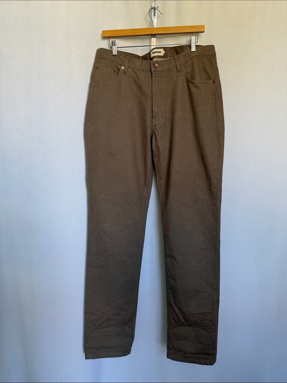 Taylor Stitch Men's Democratic Foundation Pant Size 35 x 34 Grey Organic Cotton